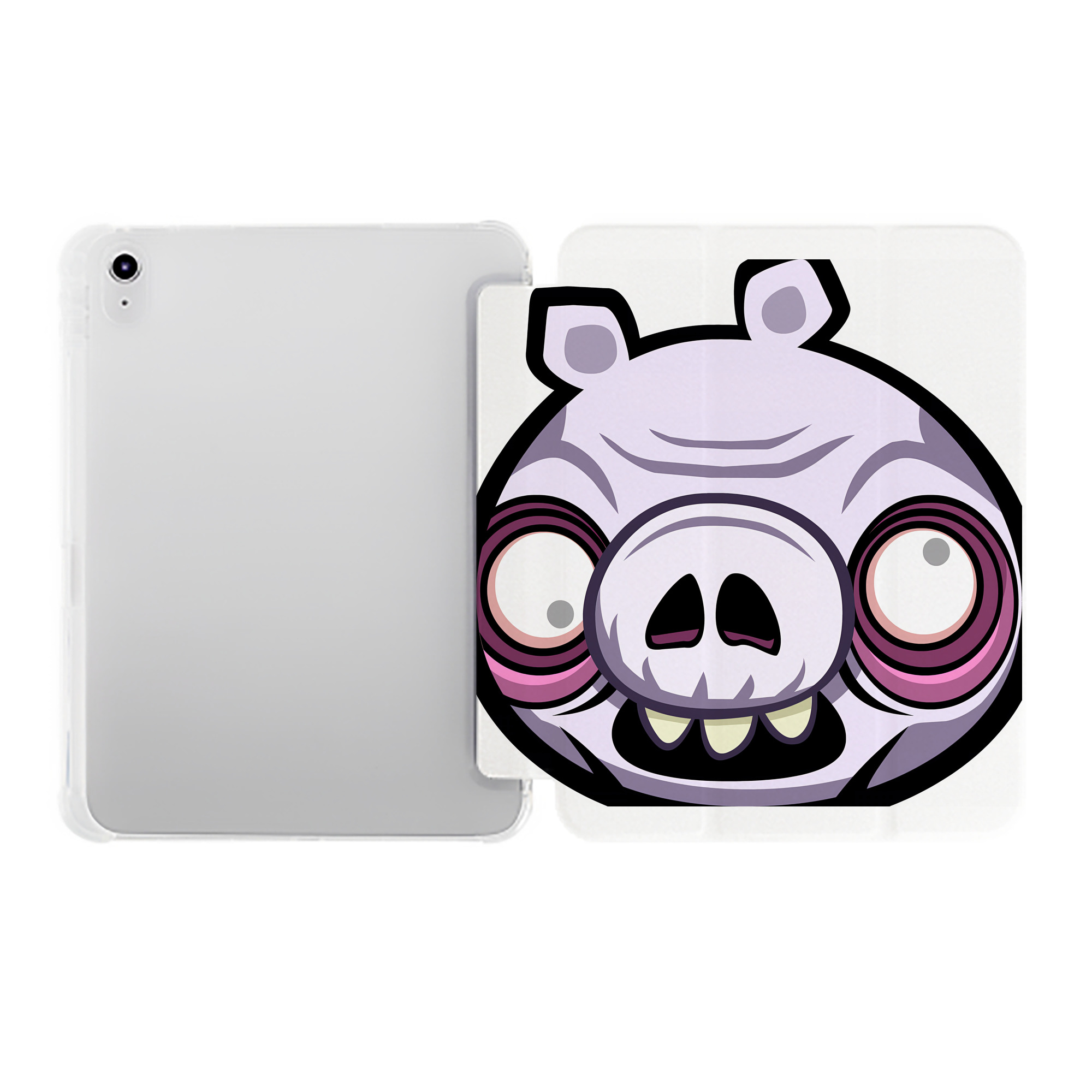 （画像用） Angry Birds アングリーバード IPad ケース ペン収納付き 三つ折りスタンド PUレザー×シリコン 対応機種9.5/10.5/10.9インチ